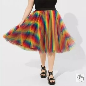 Colorful Rainbow Tulle MIDI Skirt